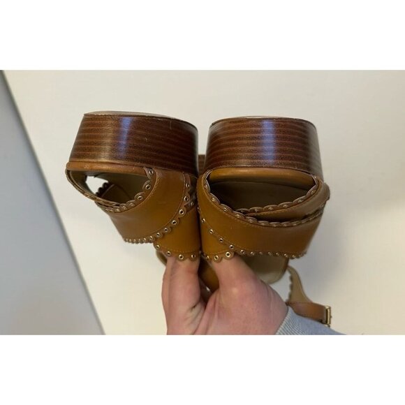 Michael Kors Womens Jessie Leather Platform Heel Sandals Size 10 - Picture 10 of 12